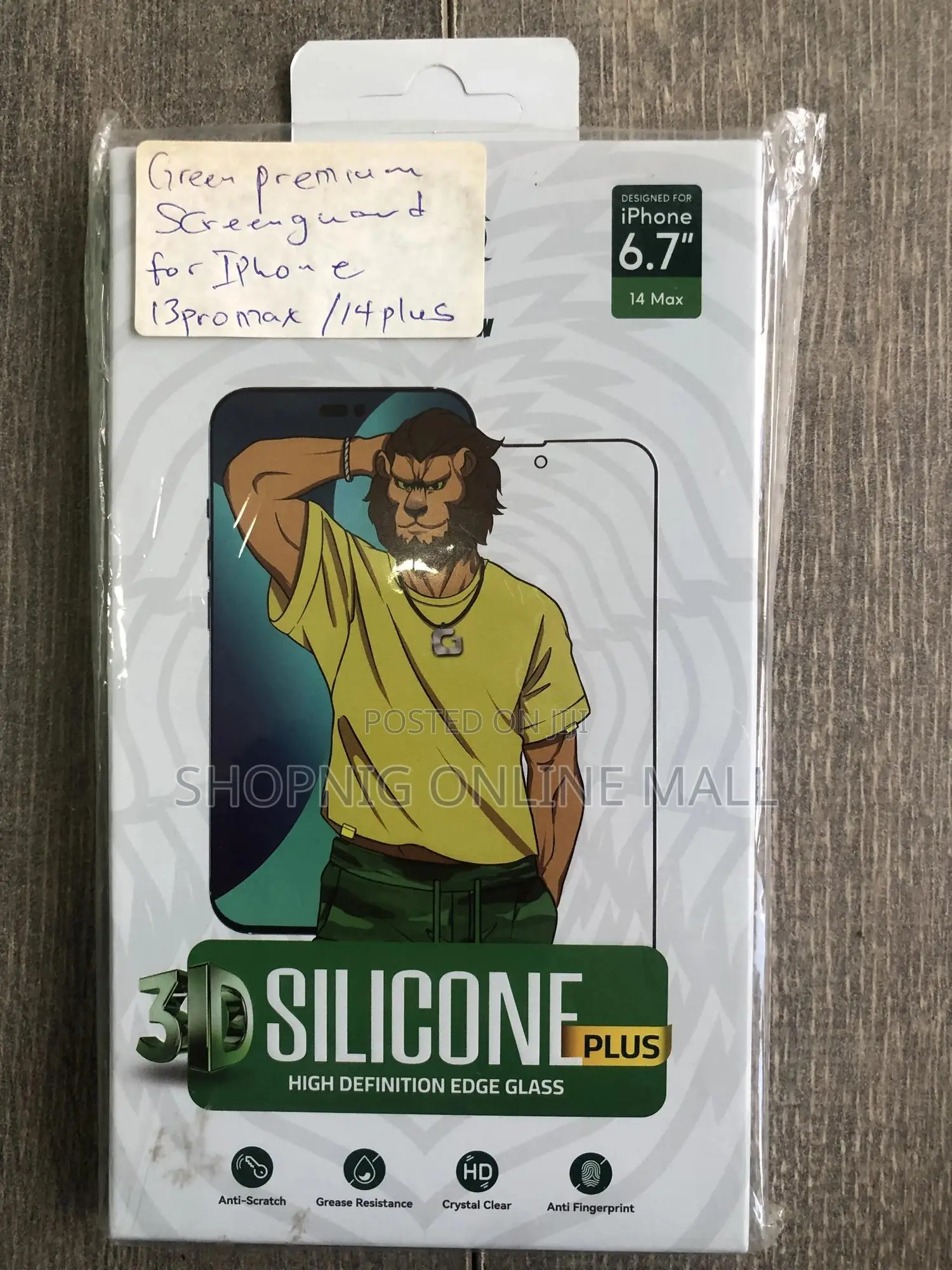 Green Premium Screenguard for iPhone 13pro Max / 14plus