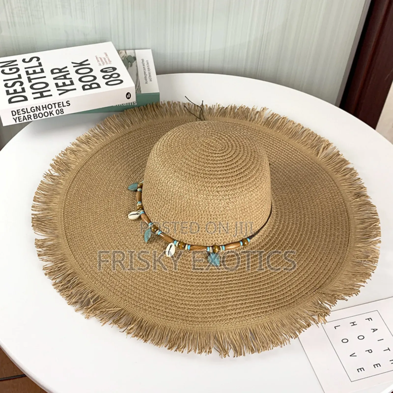 Beaded Straw Beach Hat