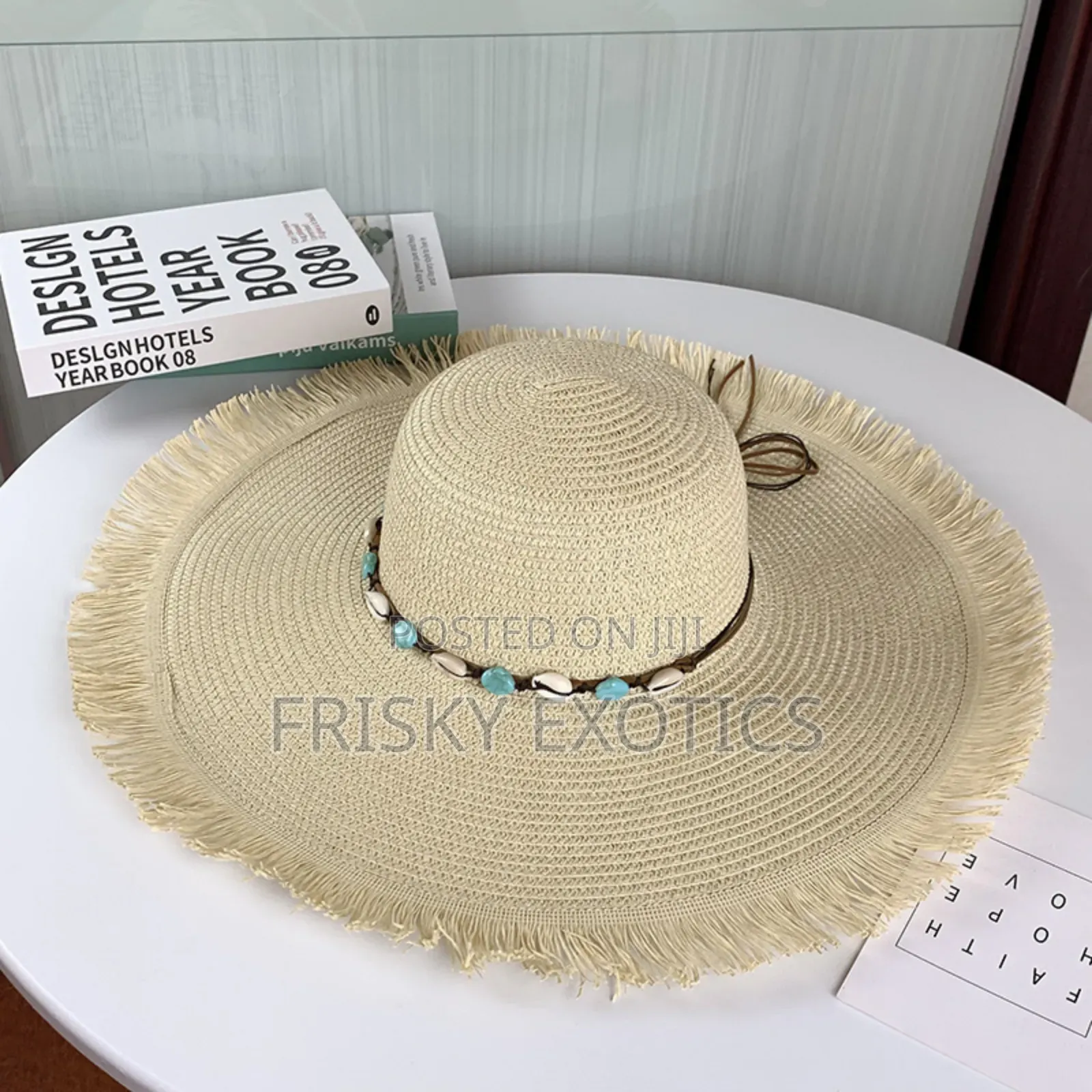 Beaded Straw Beach Hat