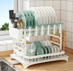 Rust Resistant Plate Rack With Built in Cup Holder