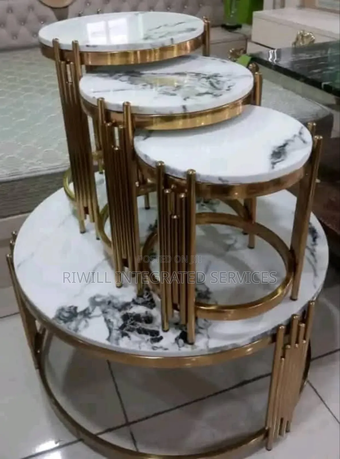 Center Table With Three Sides Stool
