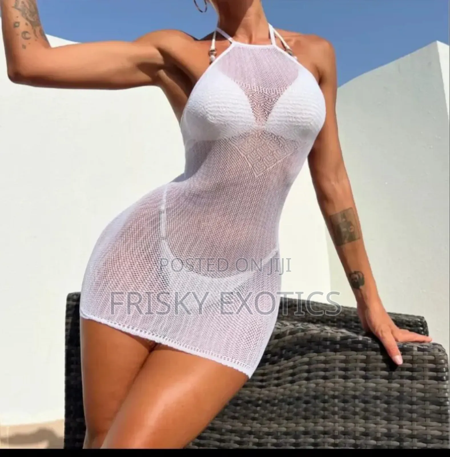 3pcs White Bikini Beach Wear