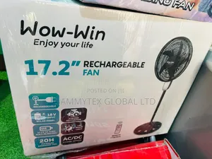 Brand New Wow-Win Rechargeable Fan 18" With Warranty