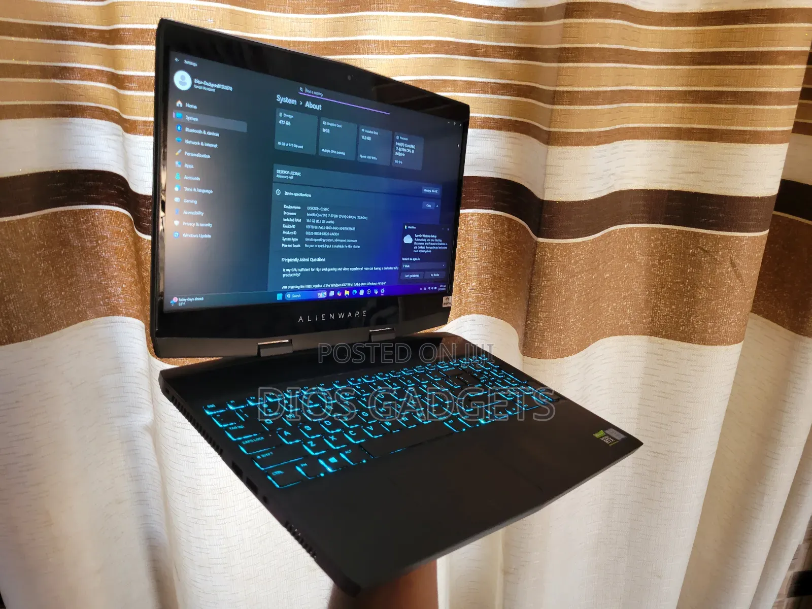 Laptop Dell Allenware M15 R5 16GB Intel Core i7 SSD 1T