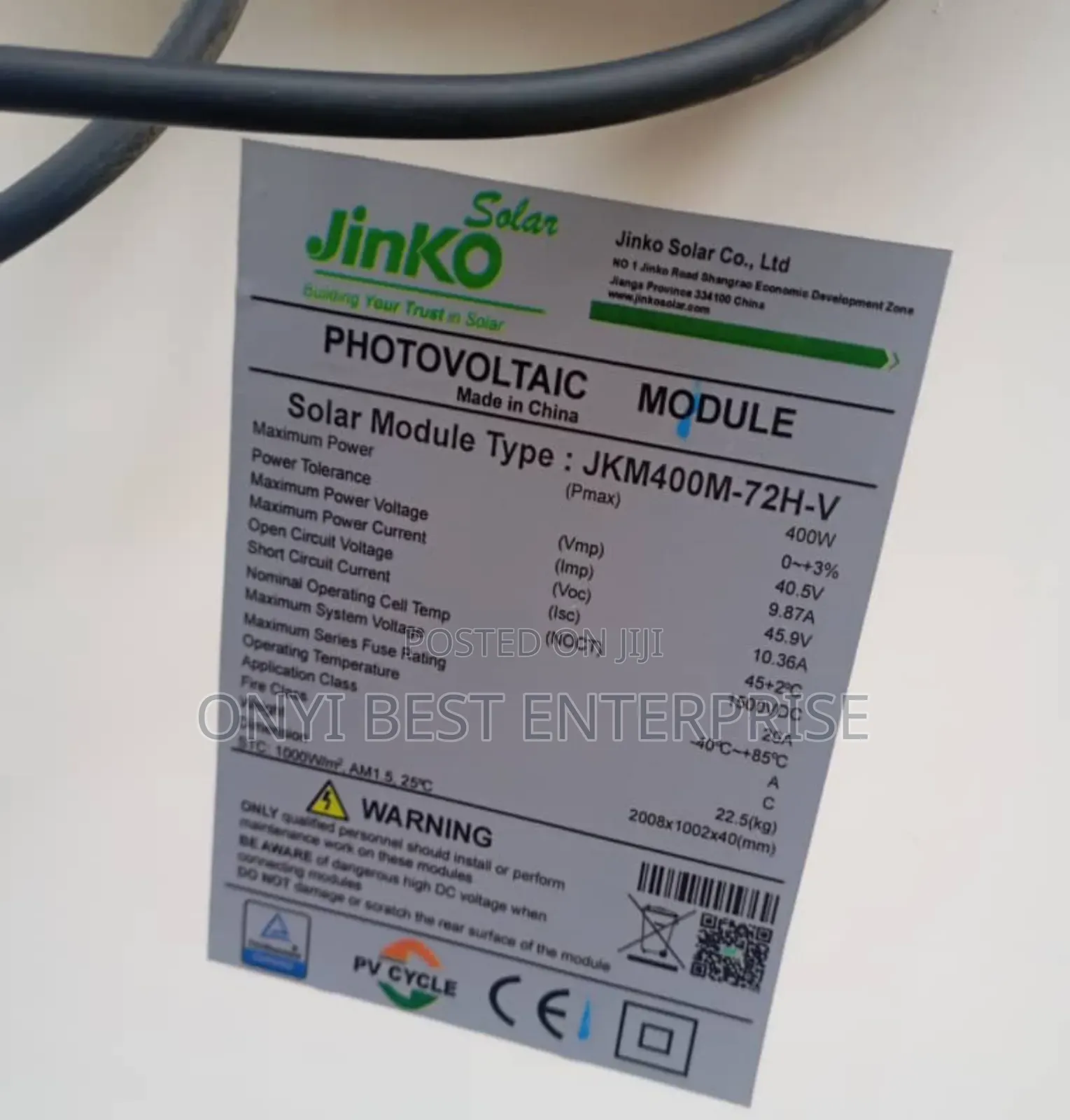Jinko Solar Panels Half Cut 400watts