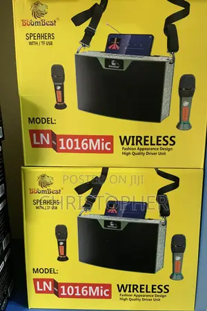 3000mah Super Bass Wireless Speaker + Two Wireless Mic