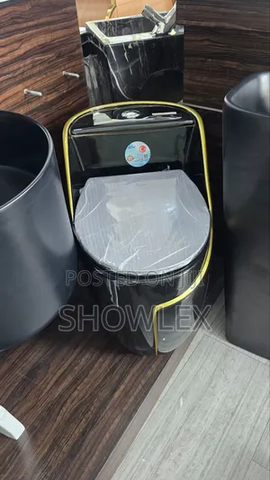 Modern, Black And Yellow Bidet Toilet Combo