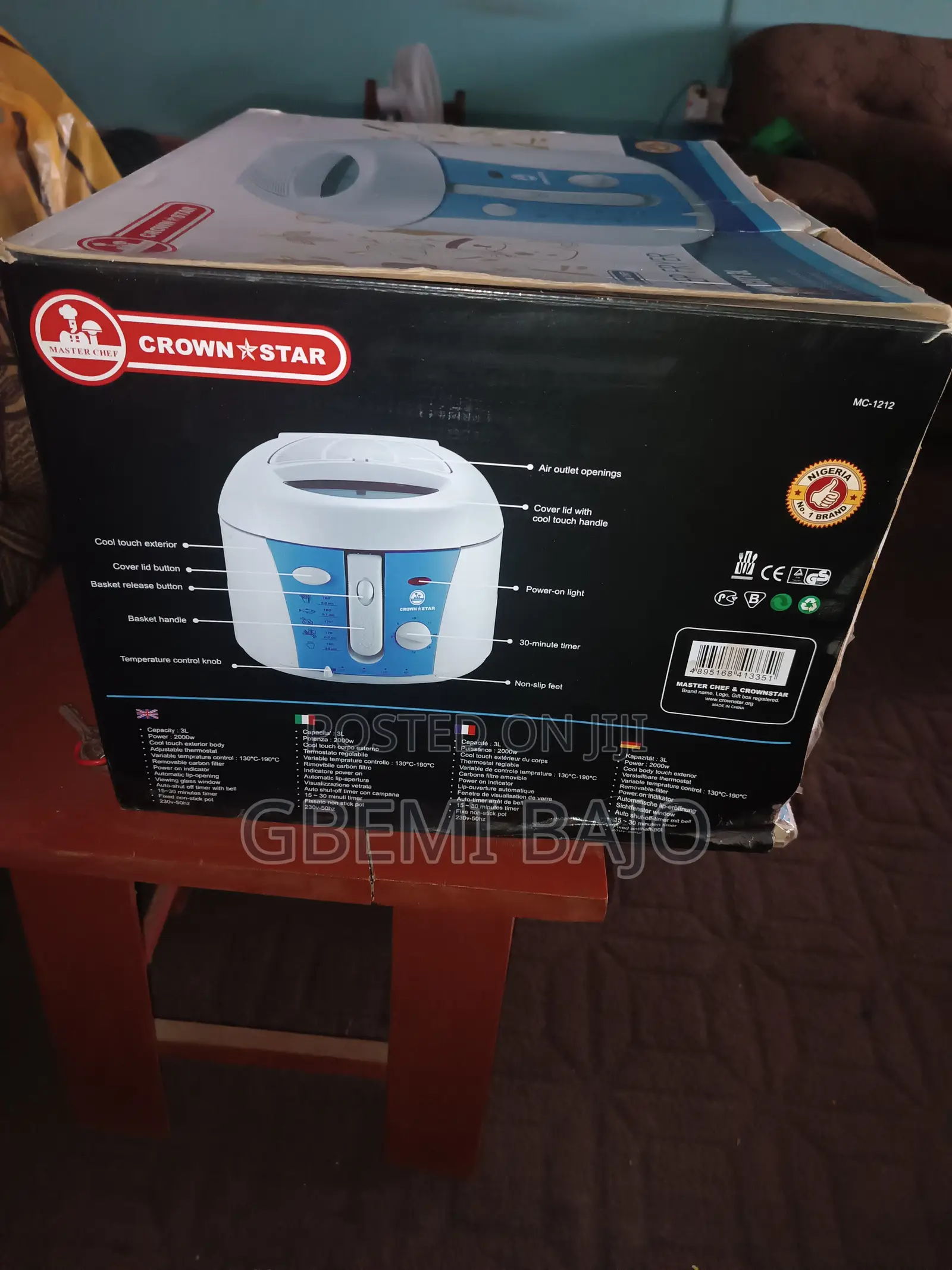 Masterchef Crownstar Deep Fryer 3l 2000watts