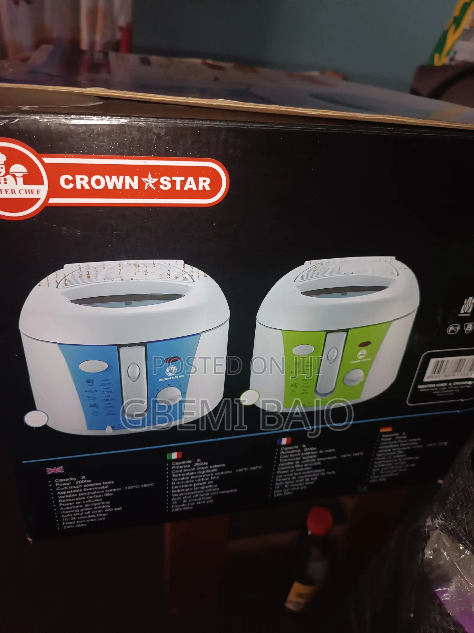 Masterchef Crownstar Deep Fryer 3l 2000watts