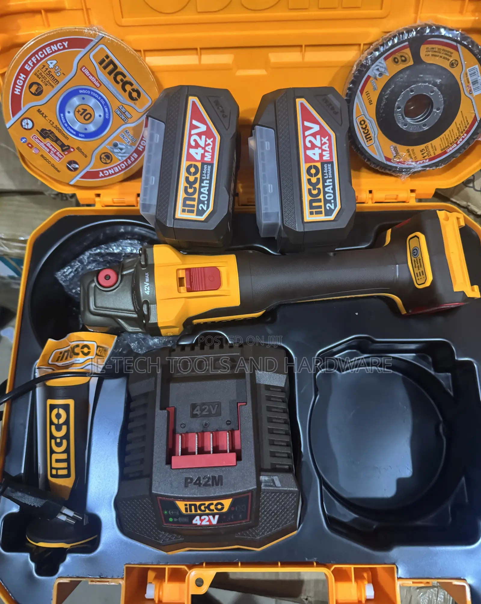 Ingco 42v Cordless Angle Grinder Kit
