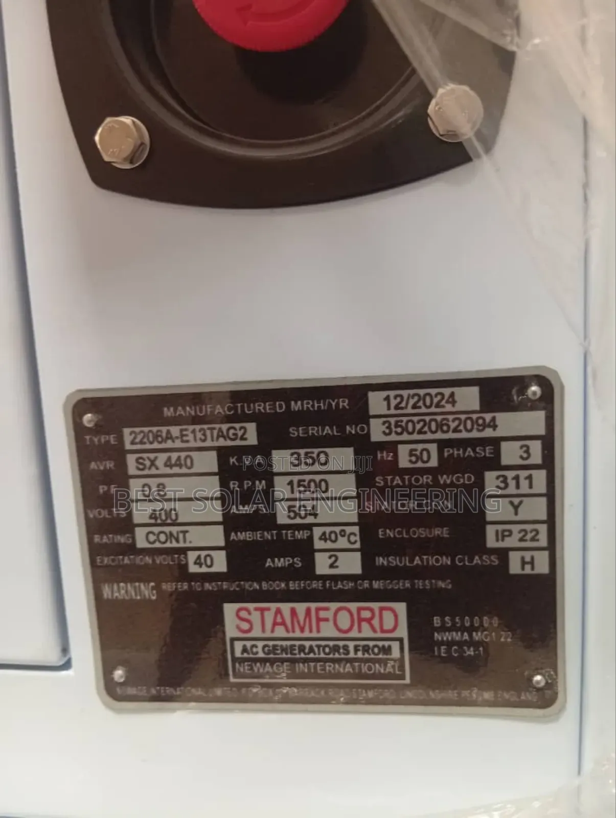 350kva Soundproof Generator (Perkins) Copper Coil