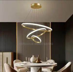 Three Circles Pendant Light Living Room Luxury Acrylic Chandelier Home
