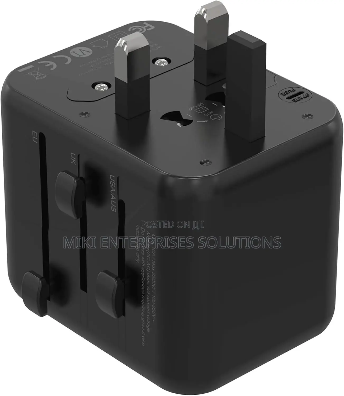 Porodo Dual Usb-a Universal 
Travel Adapter 2.4a - Black