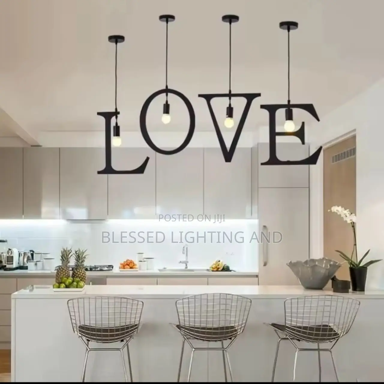 E27 Bulbs Letters Chandeliers Home Creative Dinning, Bar, Restaurant