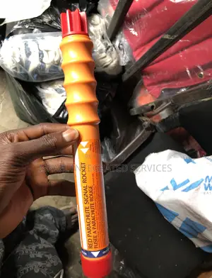Red Parachute Signal Rocket