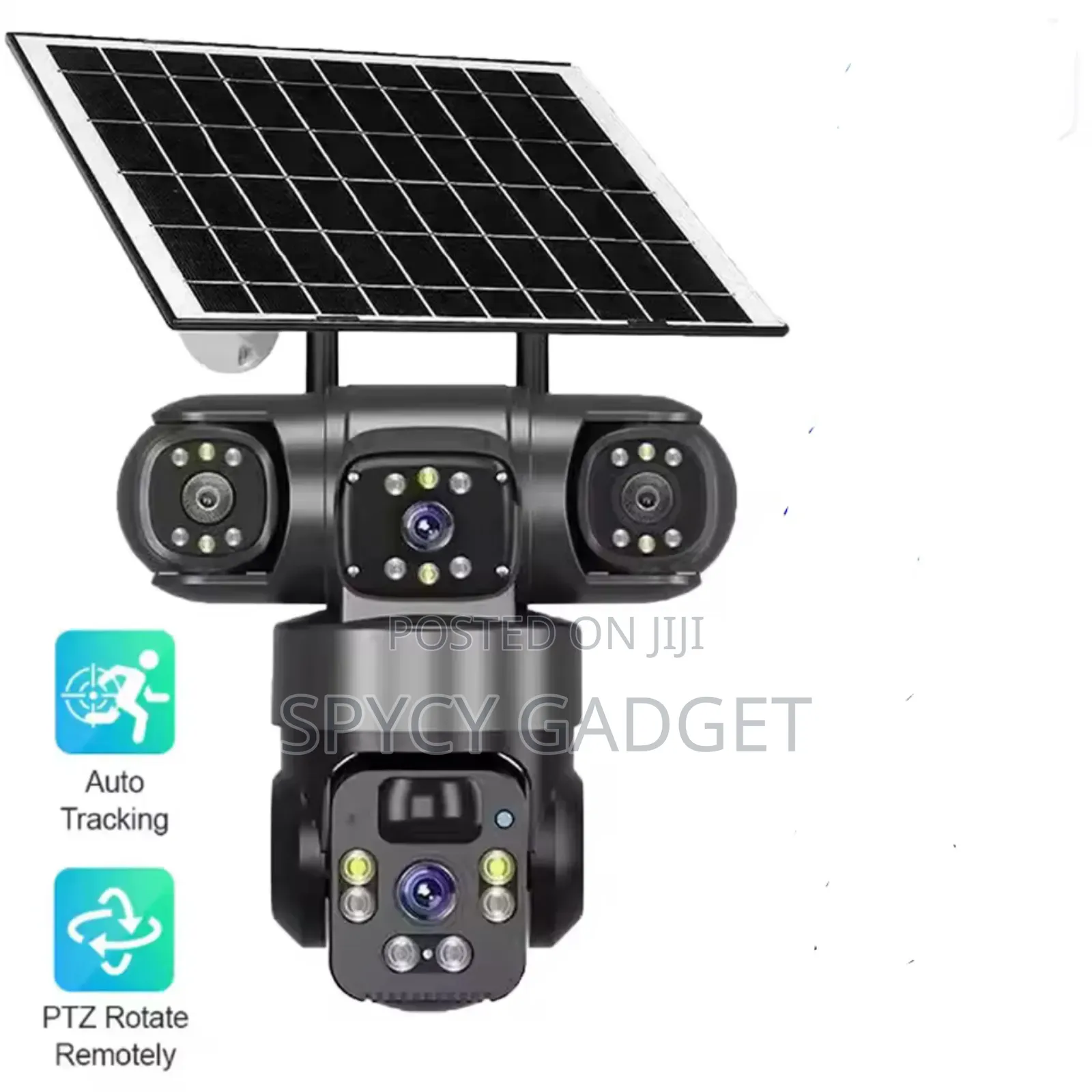 Triple Lens 4g PTZ Solar Powered Surveillance Camera
