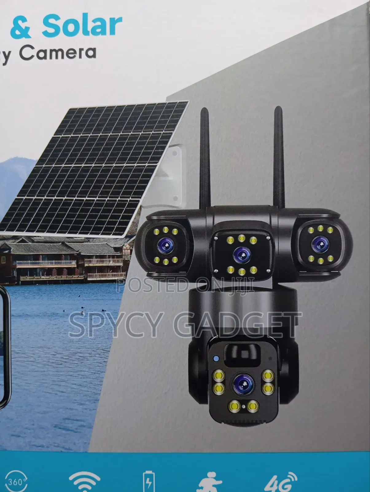 Triple Lens 4g PTZ Solar Powered Surveillance Camera