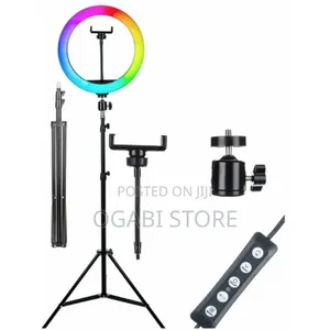RGB Ring Light With Tripod Stand Remote {22",18",14",12",10"