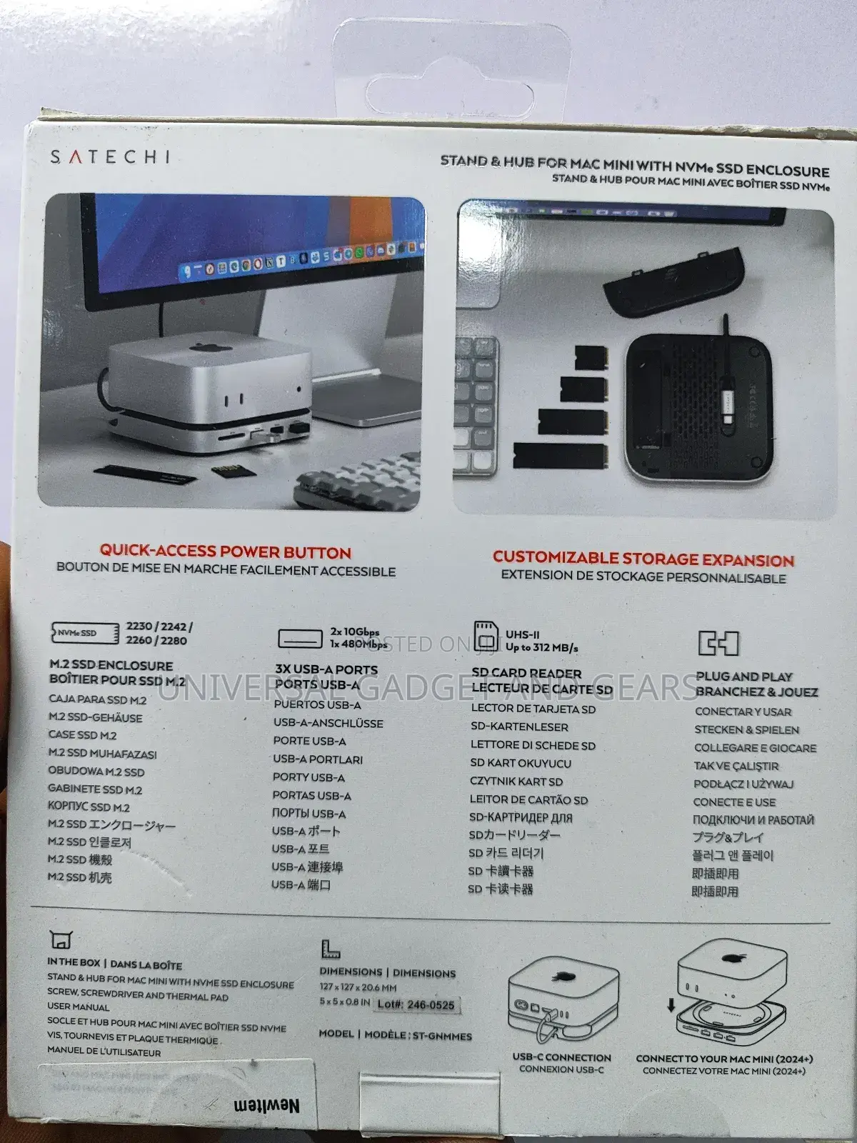 Satechi Mac Mini M4 Hub & Stand For Mac Mini M4, M4 Pro - Silver