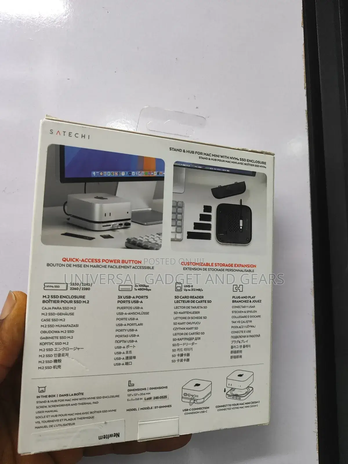 Satechi Mac Mini M4 Hub & Stand For Mac Mini M4, M4 Pro - Silver