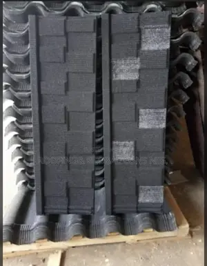 Stone Coated Roofing Tiles Plane Black White and Black Shingle