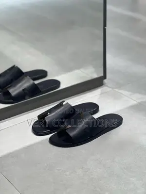 Hermes Men Leather Slides Slippers