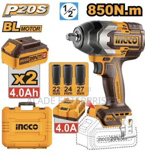 Ingco Cordless Impact Wrench,850 Nm, Nut-busting Torque:1000 Nm