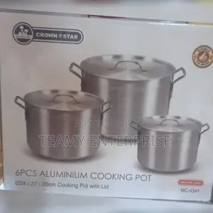 6 Pieces (3 Set) Crown Star Master Chef Aluminium Cooking Pot