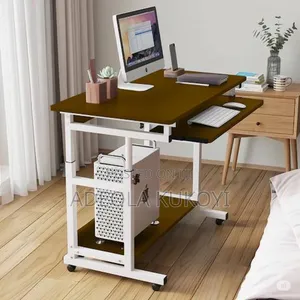 80cm Laptop Table With Drawer (Brown and White)