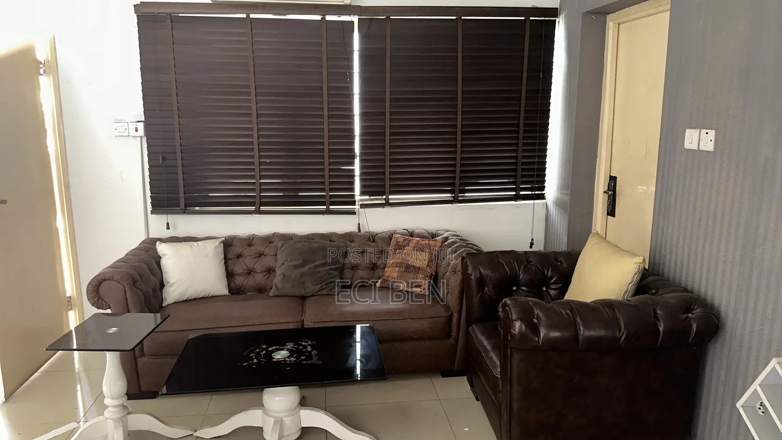 Neat Sofa Set + 5 Durable Window Blinds – Perfect Combo for Comfort