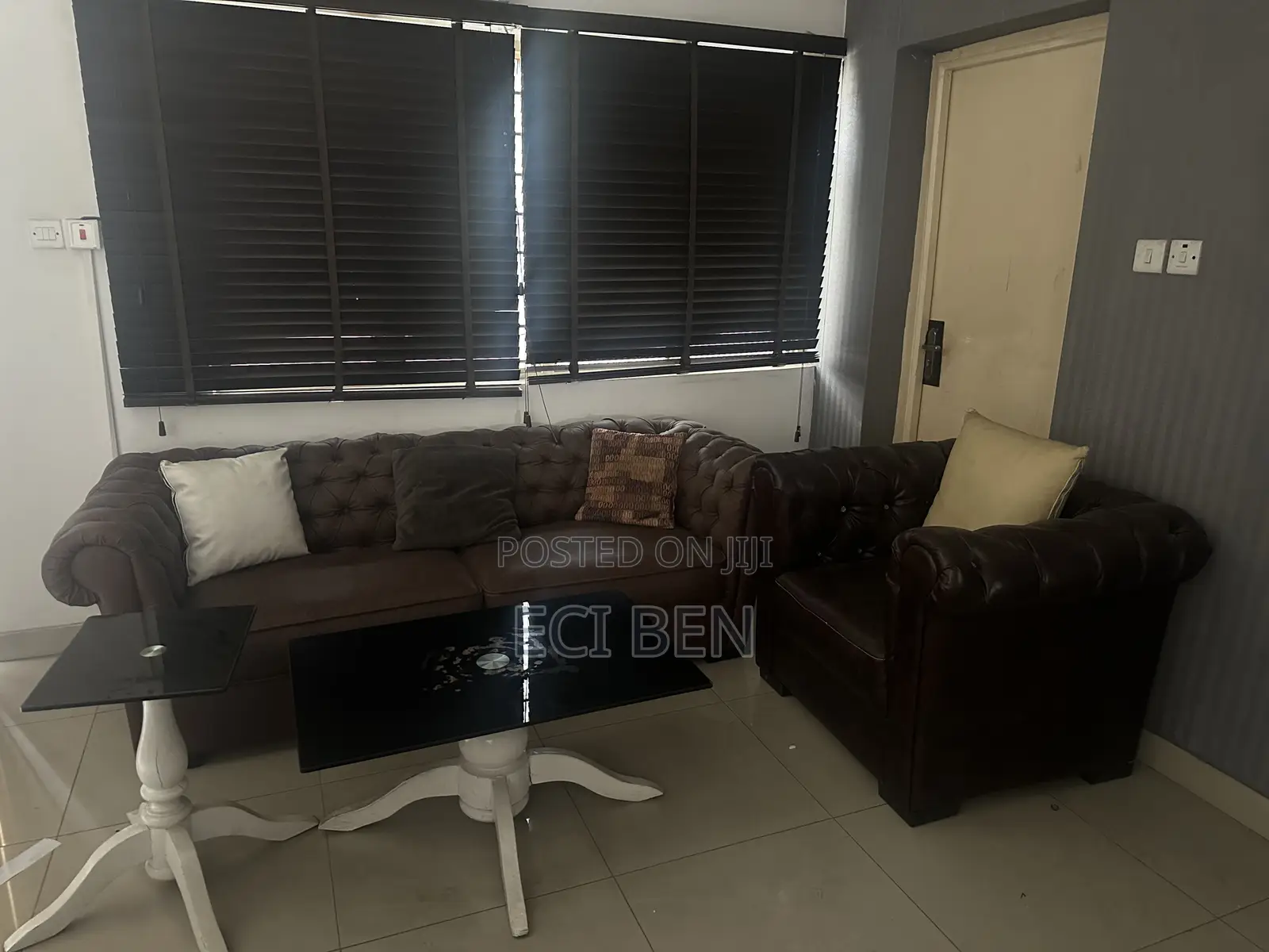 Neat Sofa Set + 5 Durable Window Blinds – Perfect Combo for Comfort