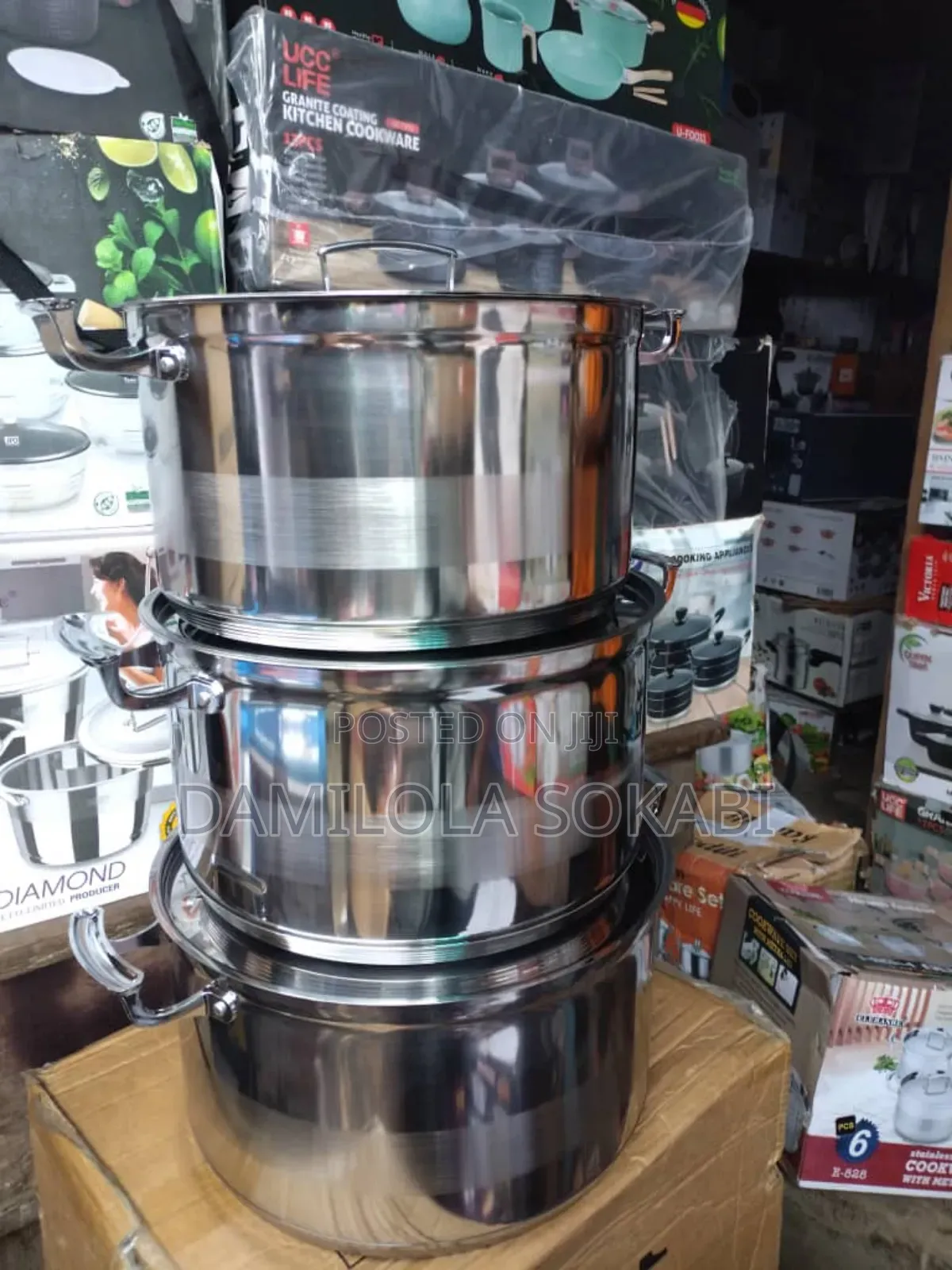 3 Set Stainless Stock Big Size Pot
