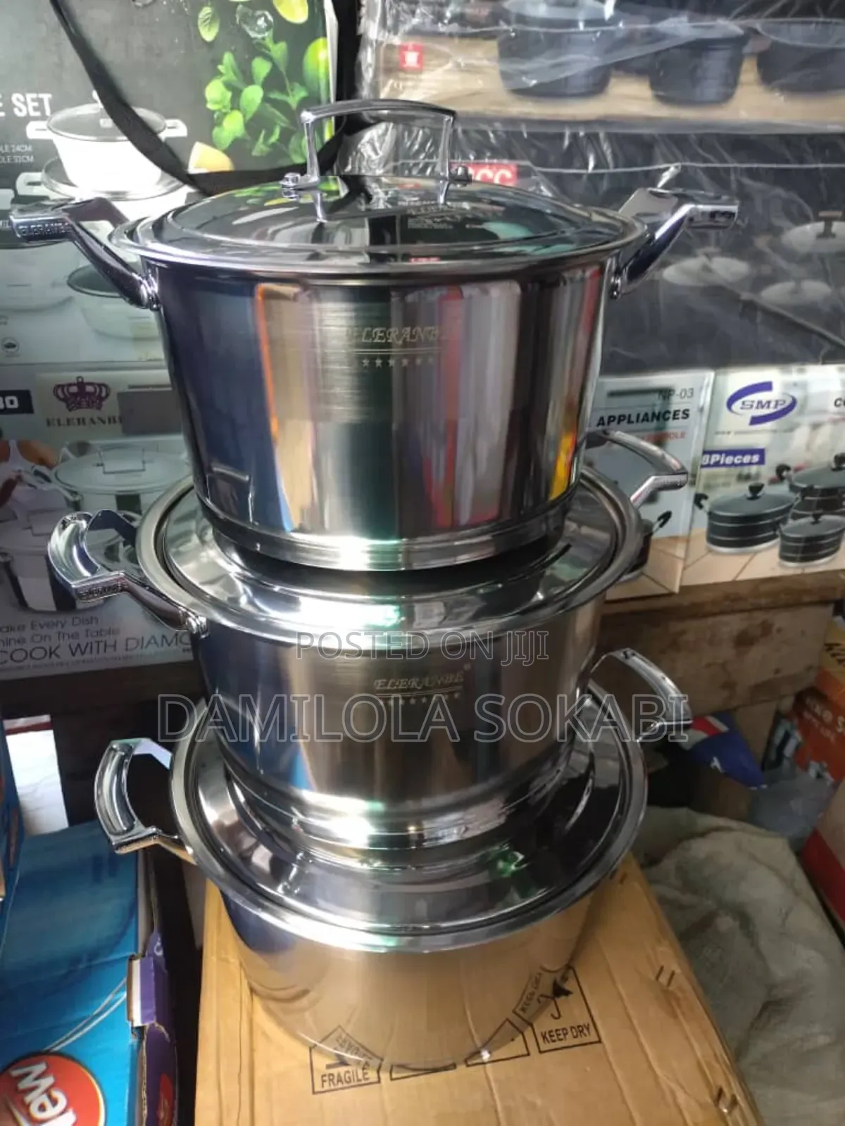 3 Set Stainless Stock Big Size Pot