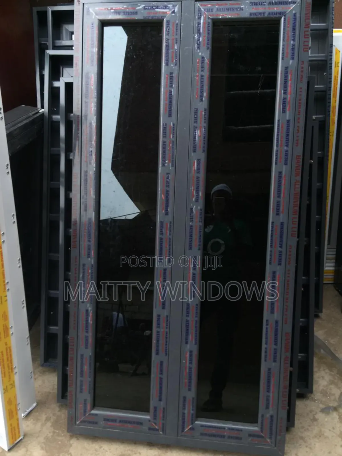 Grey Aluminum Casement Windows