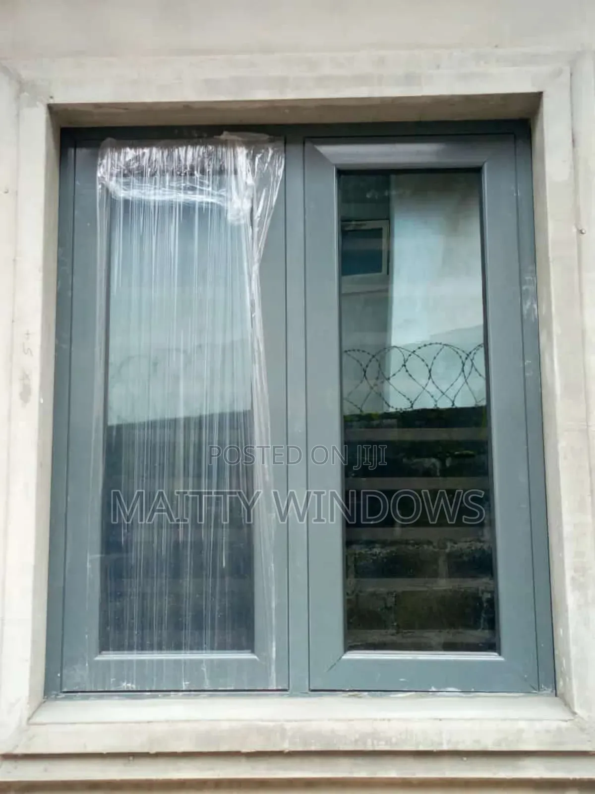 Grey Aluminum Casement Windows