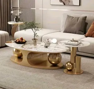 Marble Ball Centre Table With Side