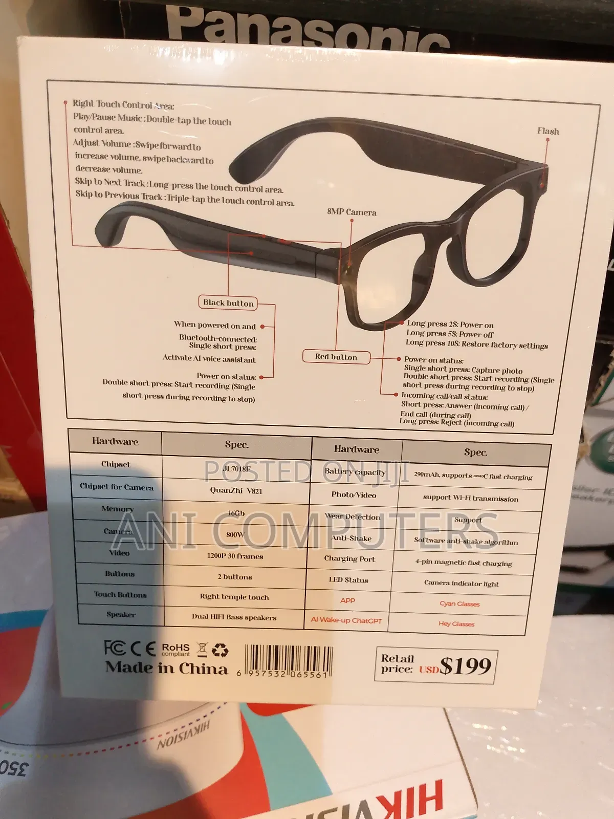 Ai Smart Glasses 8megapixel