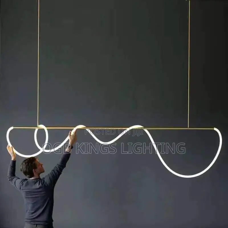 Line Designer Pendant Lights Nordic Creative Music Note Modern Dining ...