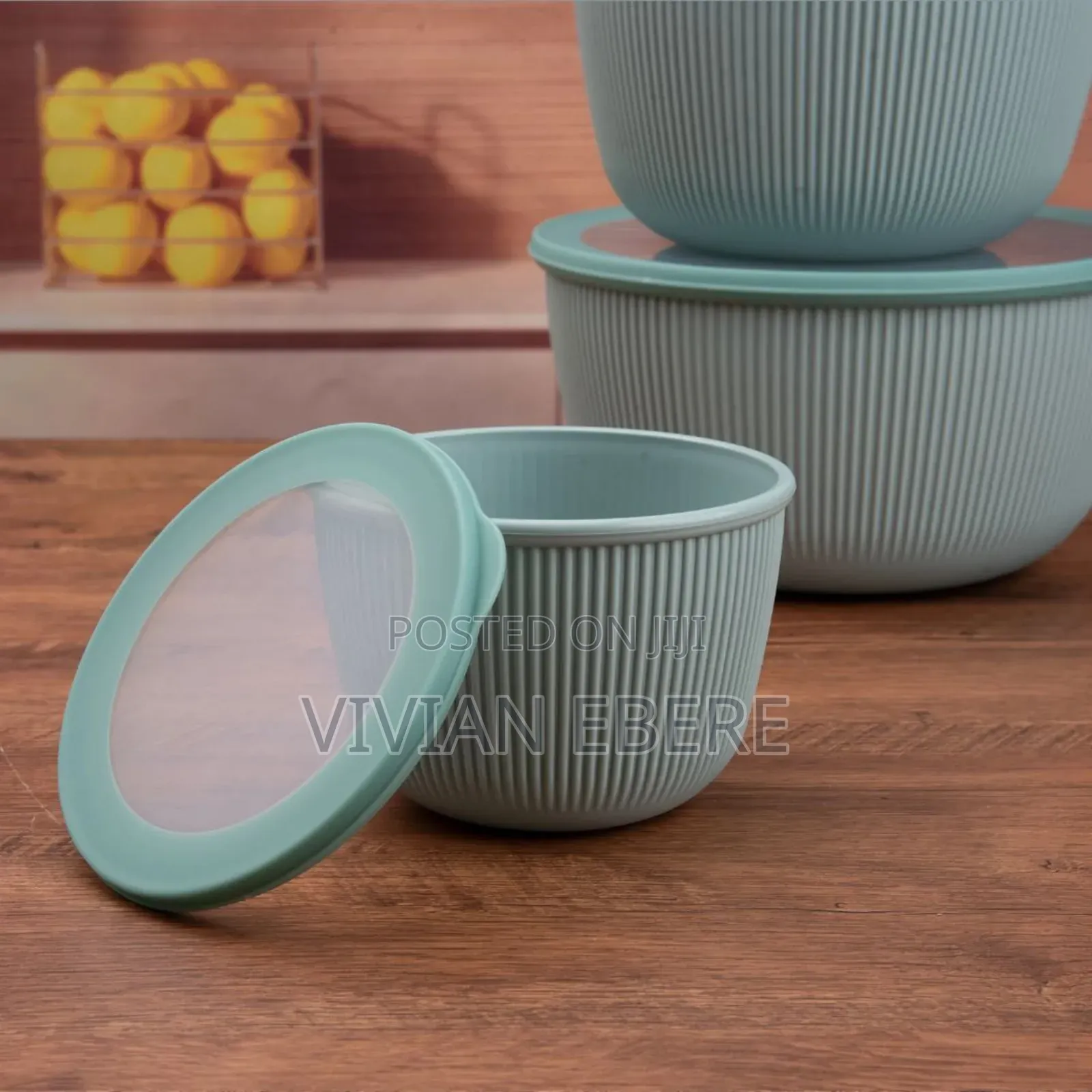 4pcs Round Plastic Food Storage Containers