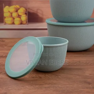 4pcs Round Plastic Food Storage Containers