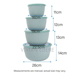 4pcs Round Plastic Food Storage Containers