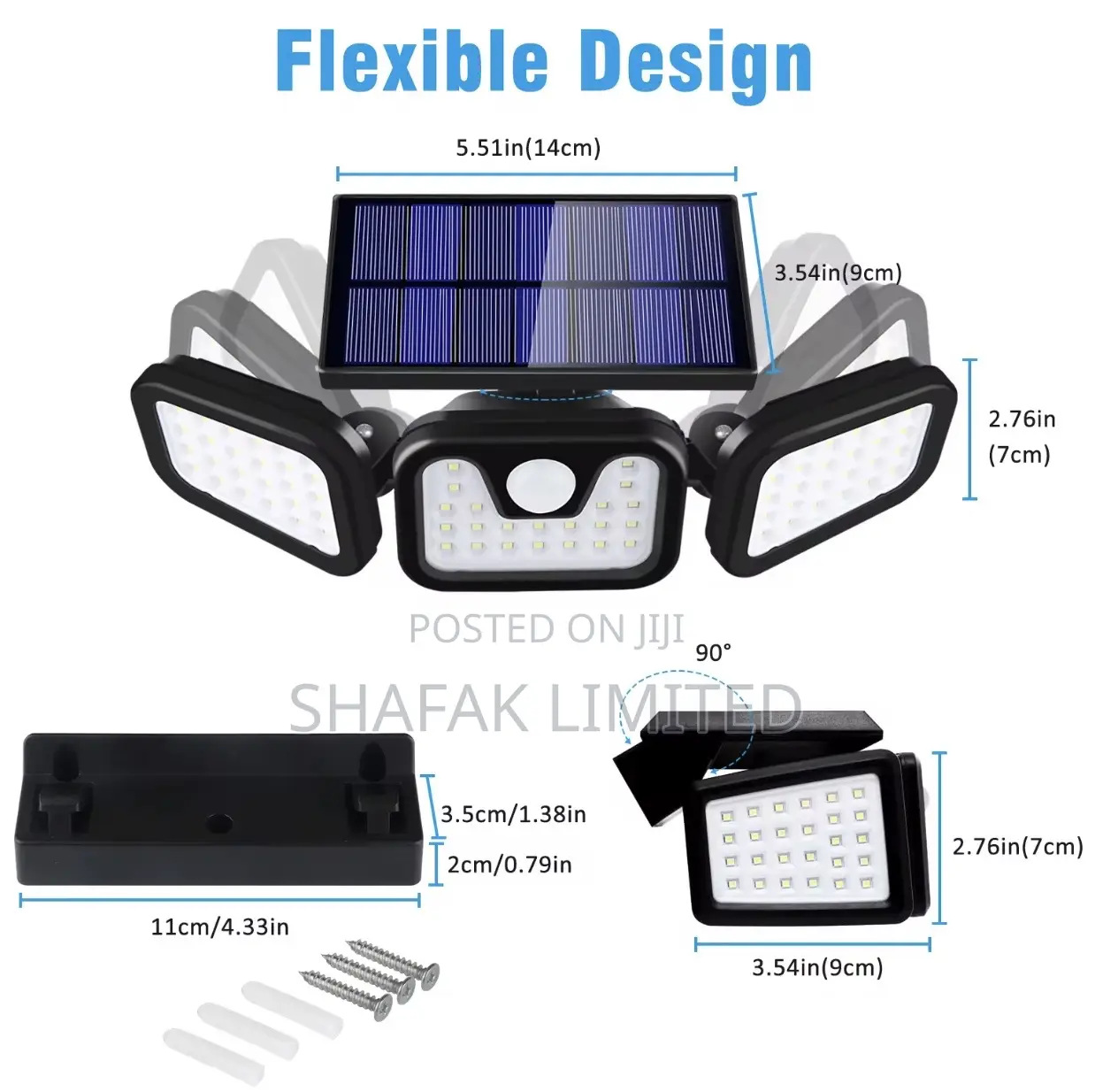 Foldable Solar Motion Sensor Wall Lamp