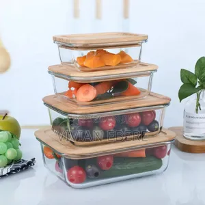 4pcs Lock Fresh Glass Food Container