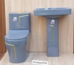 Gray Colour With Gold Line Uk Wc