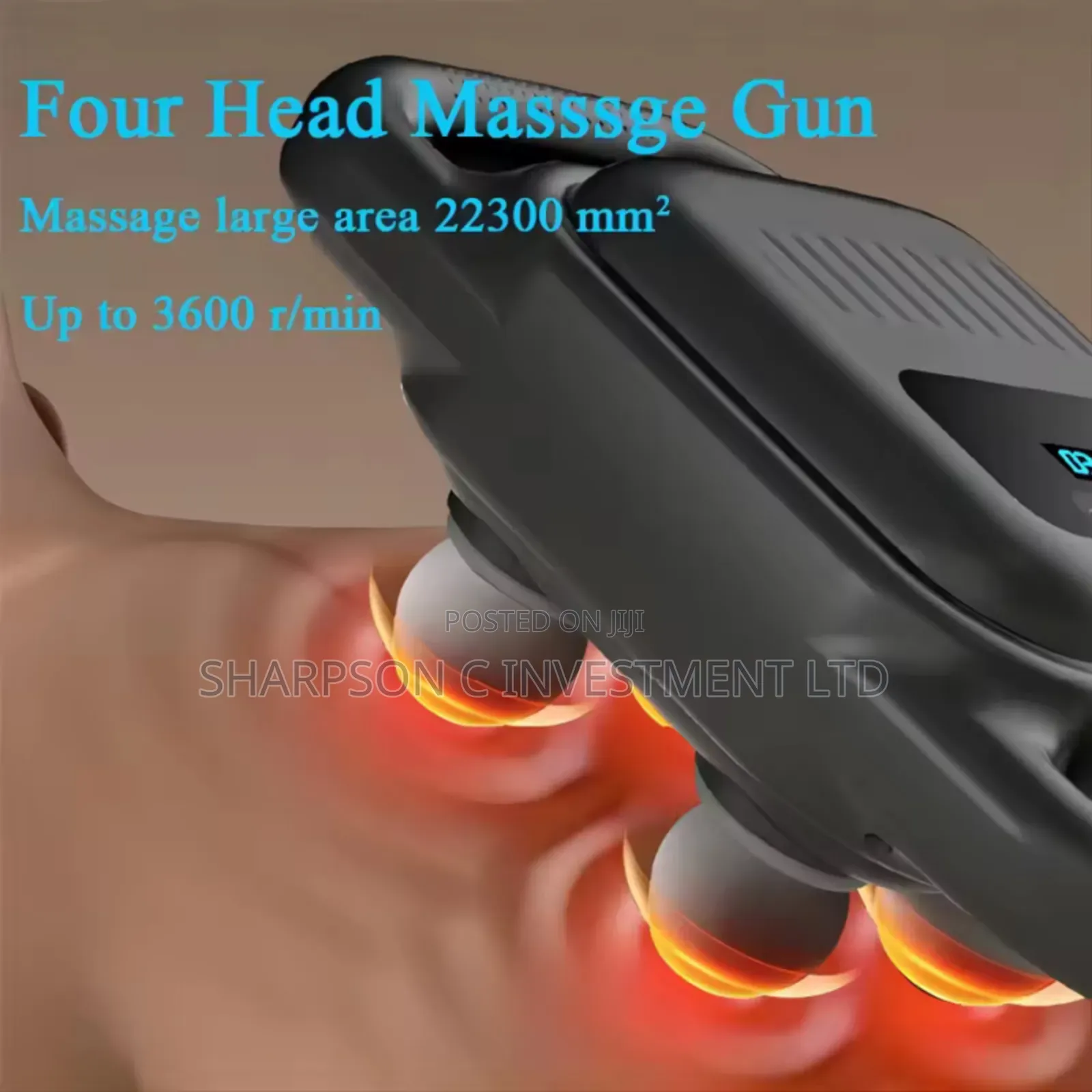 Handheld Four Heads Massage Gun Deep Tissue Percussion Massager Gun