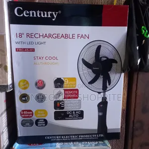 Century 18" Rechargeable Fan With Led Light