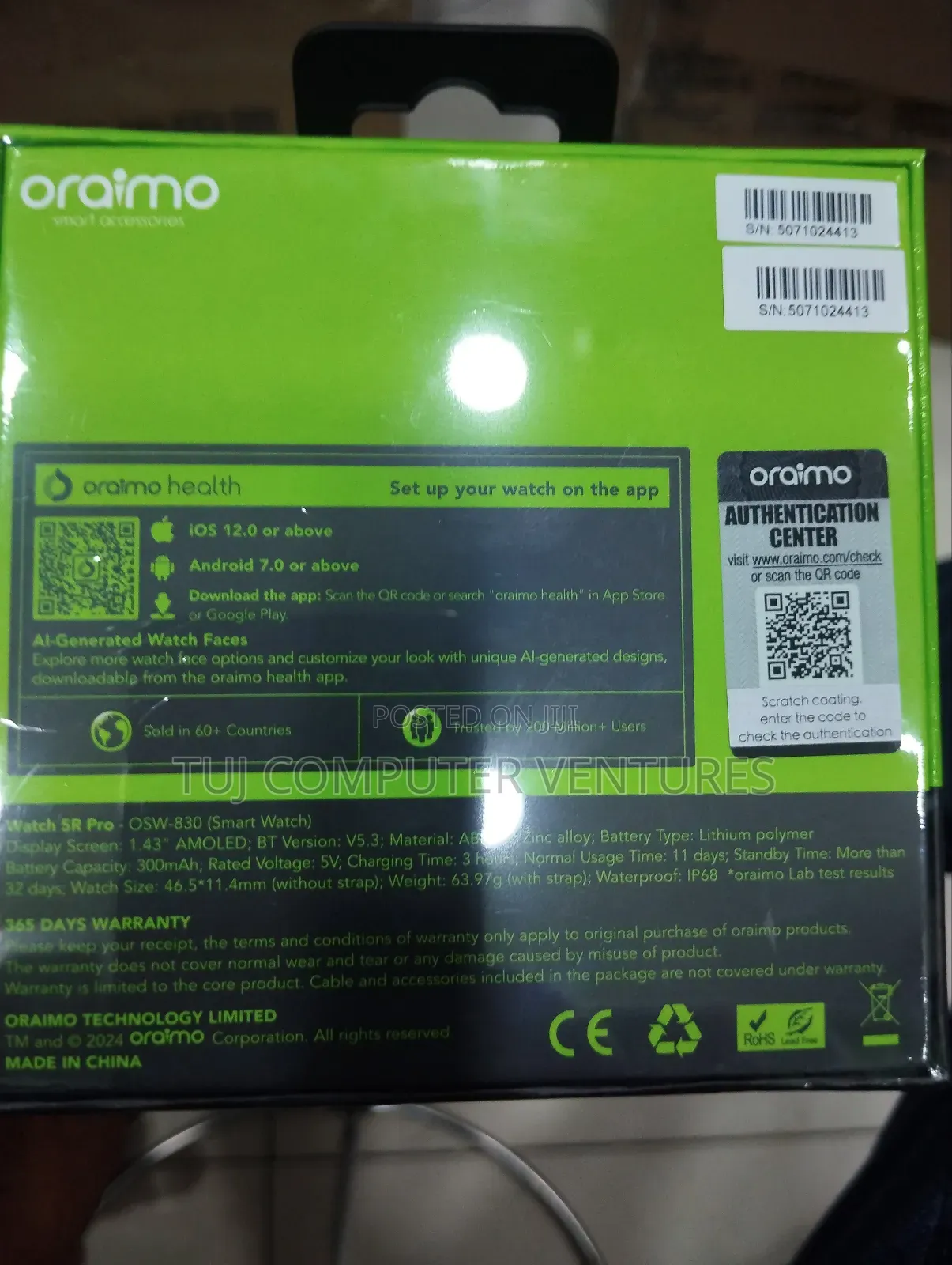 Oraimo Smart Watch 5r Pro