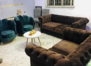 7seater Fabric Sofa + Center Piece Can Come in Preferred Colors