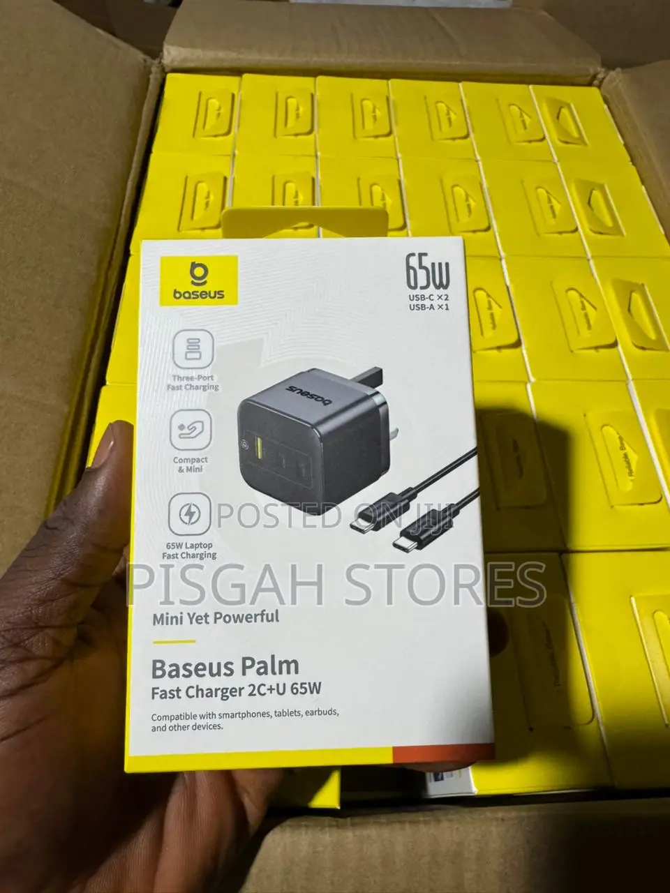 Baseus Palm Fast Charger 2c+U 65w With Cable