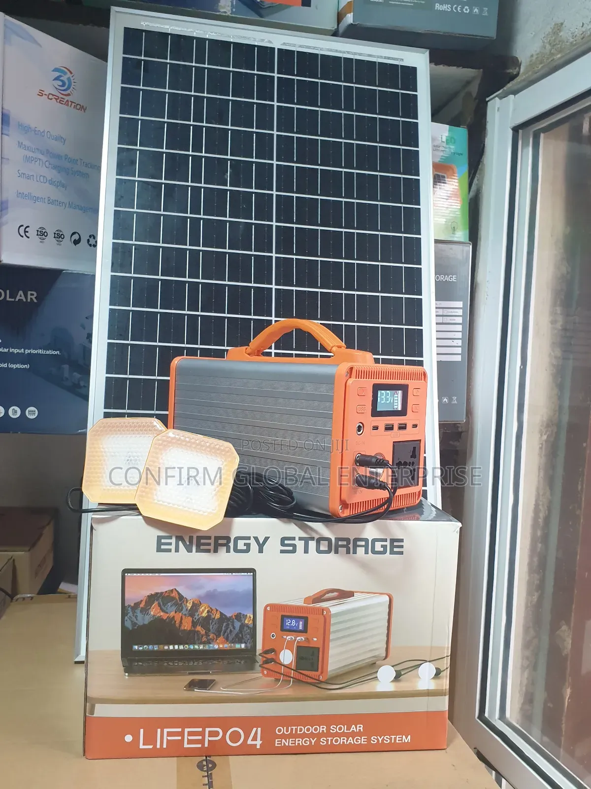 300watts Solar Generator With Panel and 2 Bulbs